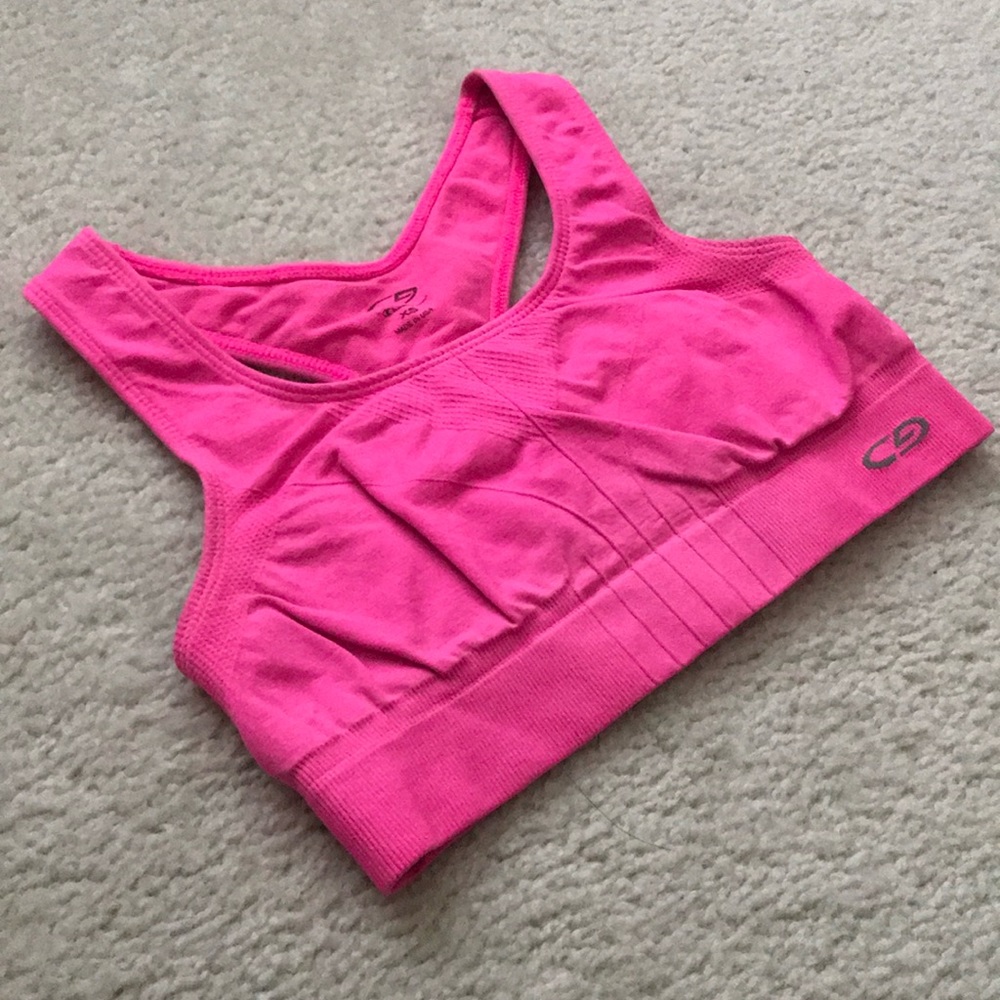 LOT 3 Champion Racerback Seamless Hot Pink/Neon Yellow/Lime Green Sports Bras - Picture 4 of 12
